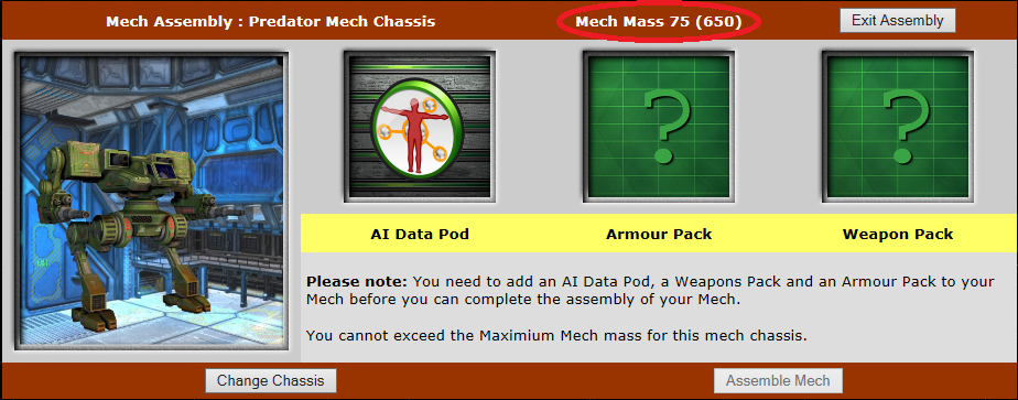 Mech Assembly screen