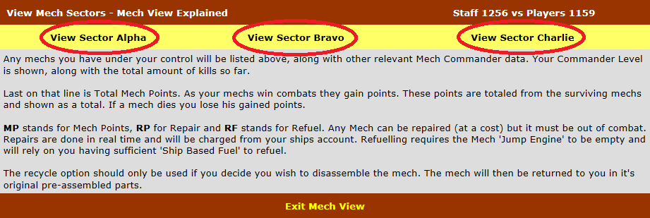 View Sectors section in Mech View